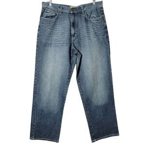 VTG Enyce Mens Y2K 2000s Hip Hop Baggy Wide Leg Dark Denim Jeans 38 Streetwear